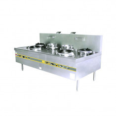 ECR-2SE SHANGHAI STYLE DOUBLE UNIT WOK RANGE WITH TWO REAR POT AND BLOWER