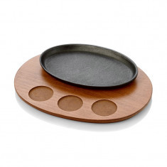 CIOP-16 CAST IRON SHALLOW OVAL PAN