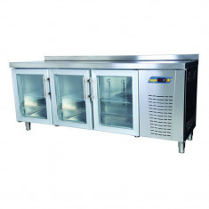 TPS-63-GD COUNTER TYPE 3-DOORS SNACK REFRIGERATOR - WITH GLASS DOORS