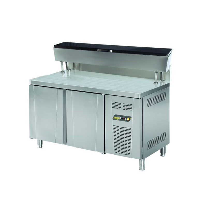 MUR-72-HL COUNTER TYPE - 2 DOORS REFRIGERATED MAKE-UP UNIT - 9 GN 1/4 CONTAINERS,HIGH LEGS