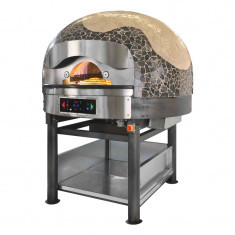 MR110 ROTARY STONE HEART PIZZA OVEN, WOOD+GAS