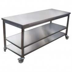 MNU-6140-BSIM MOBILE WORKING TABLE - WITH BOTTOM AND MID-SHELF
