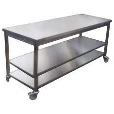 MNU-7140-BSIM MOBILE WORKING TABLE - WITH BOTTOM AND MID-SHELF