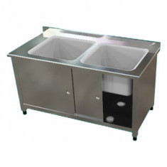 SUDC-6120-54 WORKING TABLE WITH CUPBOARD AND DOUBLE SINK
