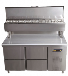 MUR-83-6DMT COUNTER TYPE PATISSERIE MAKE-UP REFRIGERATOR-6 DRAWERS-MARBLE TOP