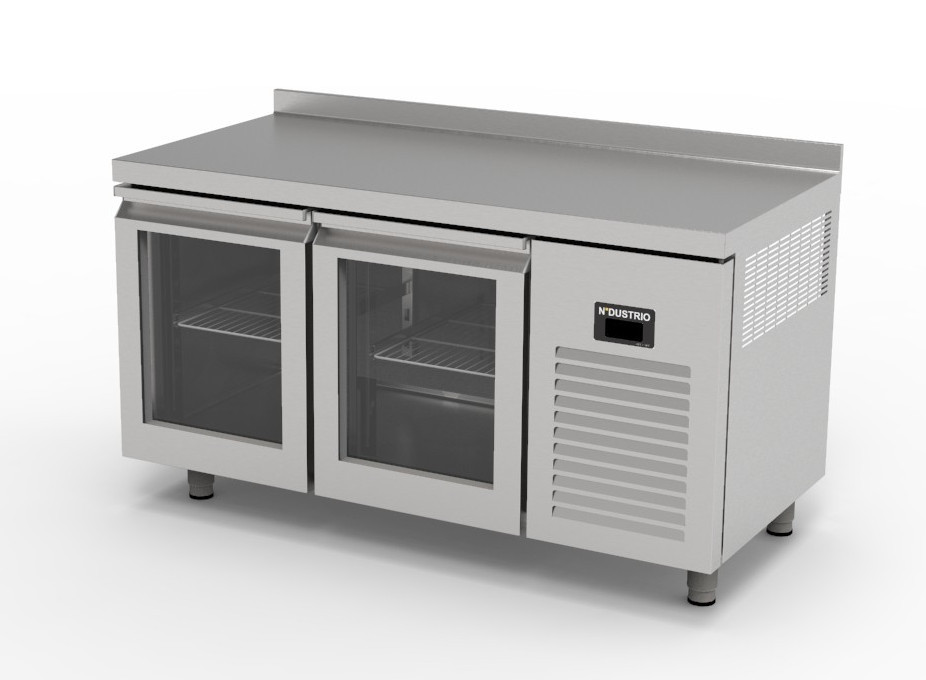 TPG-72-GD COUNTER TYPE 2-DOORS GASTRONORM REFRIGERATOR - WITH GLASS DOORS