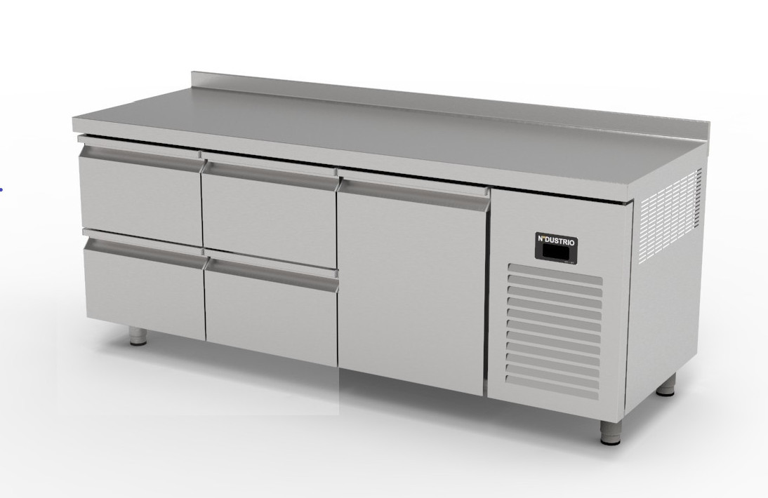 TPG-73-4D COUNTER TYPE GASTRONORM REFRIGERATOR  - 4 DRAWERS + 1 DOOR