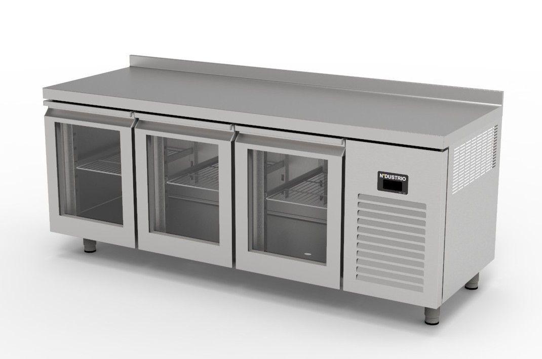 TPG-73-GD COUNTER TYPE 3-DOORS GASTRONORM REFRIGERATOR - WITH GLASS DOORS