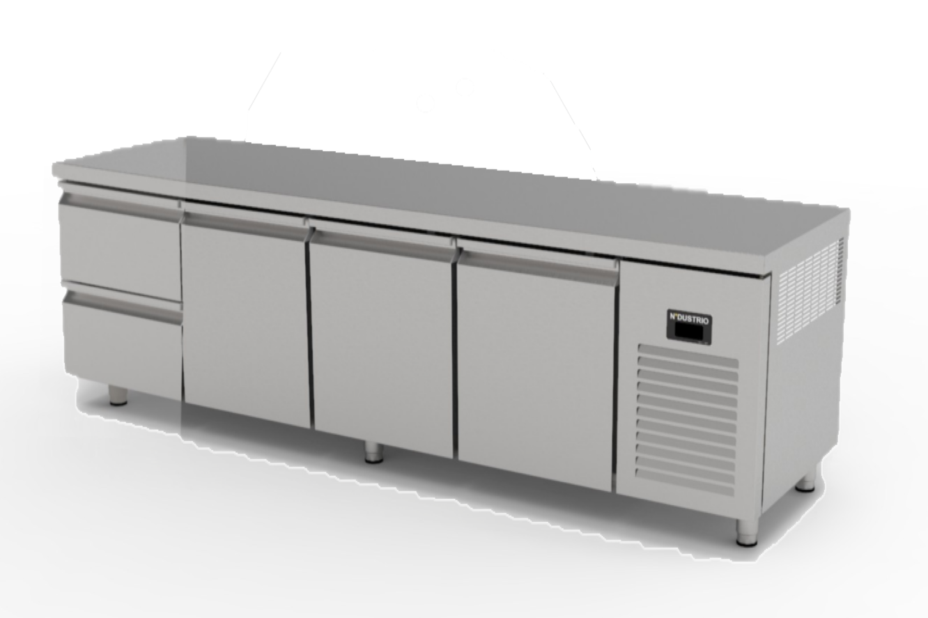 TNG-74-2D COUNTER TYPE GASTRONORM DEEP FREEZER  - 2 DRAWERS + 3 DOORS