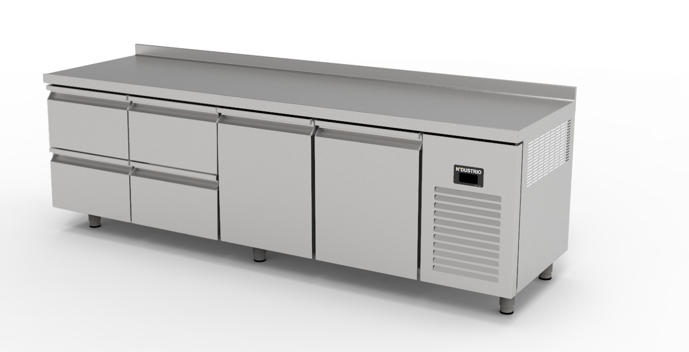 TPG-74-4D COUNTER TYPE GASTRONORM REFRIGERATOR  -4 DRAWERS + 2 DOORS