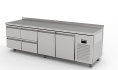 TNG-74-4D DESSERTE RÉFRIGÉRÉE NEGATIVE GASTRONORM  -4 TIROIRS + 2 PORTES