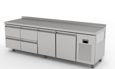 TNP-84-4D DESSERTE RÉFRIGÉRÉE NEGATIVE PATISSERIE - 4 TIROIRS + 2 PORTES