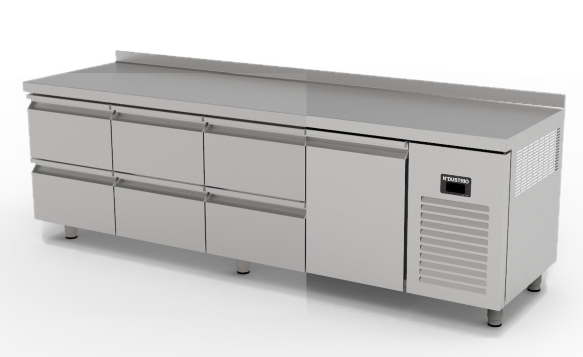 TPG-74-6D COUNTER TYPE GASTRONORM REFRIGERATOR  - 6 DRAWERS + 1 DOOR