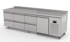 TPG-74-6D DESSERTE RÉFRIGÉRÉE POSITIVE GASTRONORM- 1 PORTE + 6 TIROIRS