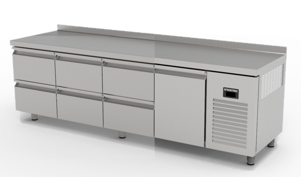 TNG-74-6D COUNTER TYPE GASTRONORM DEEP FREEZER  - 6 DRAWERS + 1 DOOR