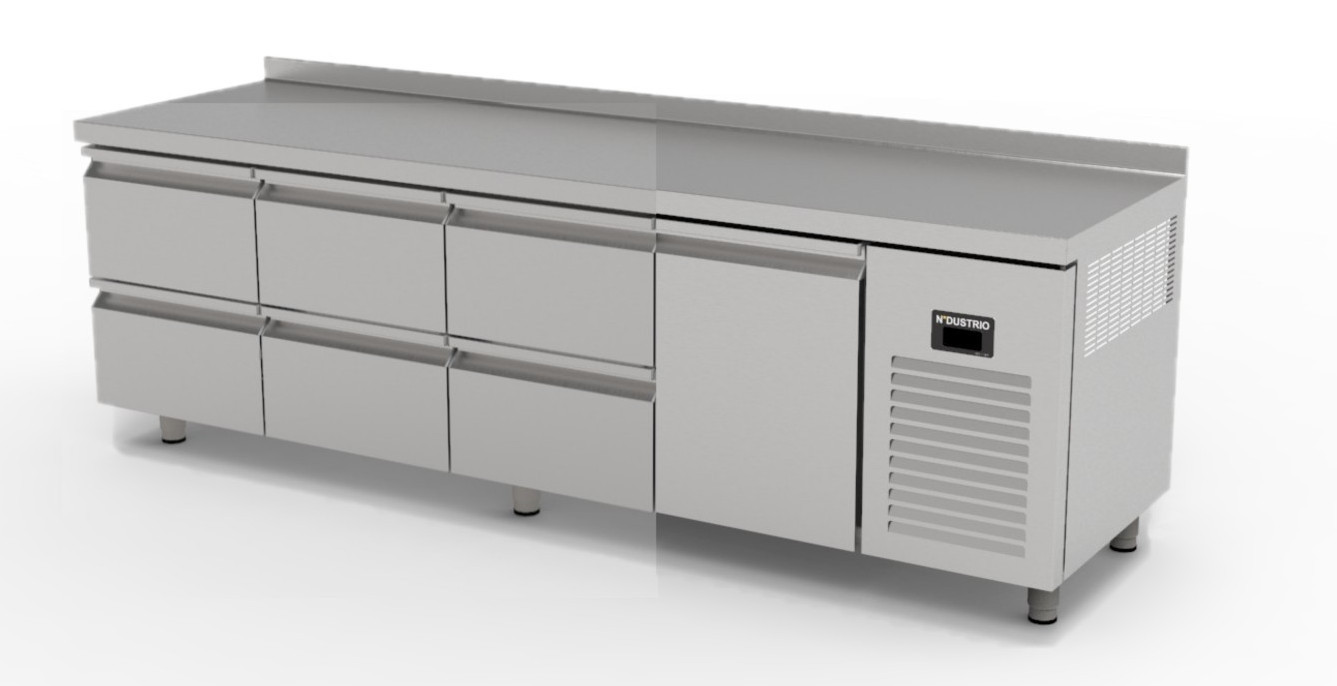 TPS-64-6D TEZGAH TİP SNACK BUZDOLABI-  6 ÇEKMECELİ + 1 KAPILI