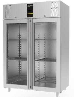 CPG-202-UCGD  ARMOIRE RÉFRIGÉRÉE POSITIVE GASTRONORM COMPRESSEUR AU DESSUS - 2 PORTES VITRÉES