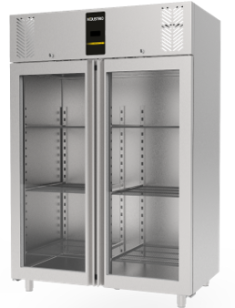 AUFRECHT STEHENDER GASTRONORM-KÜHLSCHRANK CPG-202-UCGD - 2 VOLLGLASTÜREN, KOMPRESSOR OBEN