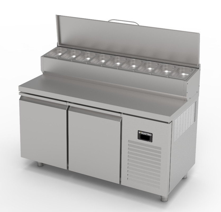 MUR-72 COUNTER TYPE - 2 DOORS REFRIGERATED MAKE-UP UNIT - 9 GN 1/4 CONTAINERS