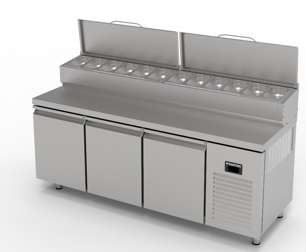 MUR-73 COUNTER TYPE - 3 DOORS REFRIGERATED MAKE-UP UNIT-12 GN 1/4 CONTAINERS