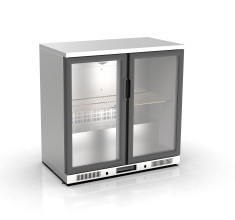 مبرد زجاجات من الفولاذ المقاوم للصدأ ببابين زجاجيين GDC-250-SS