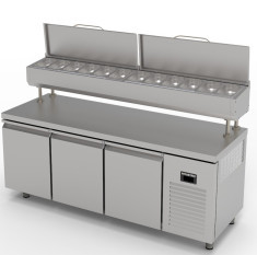 MUR-83-HL Tezgah tip pastane make-up buzdolabı -yüksek ayaklı+ 3 kapılı