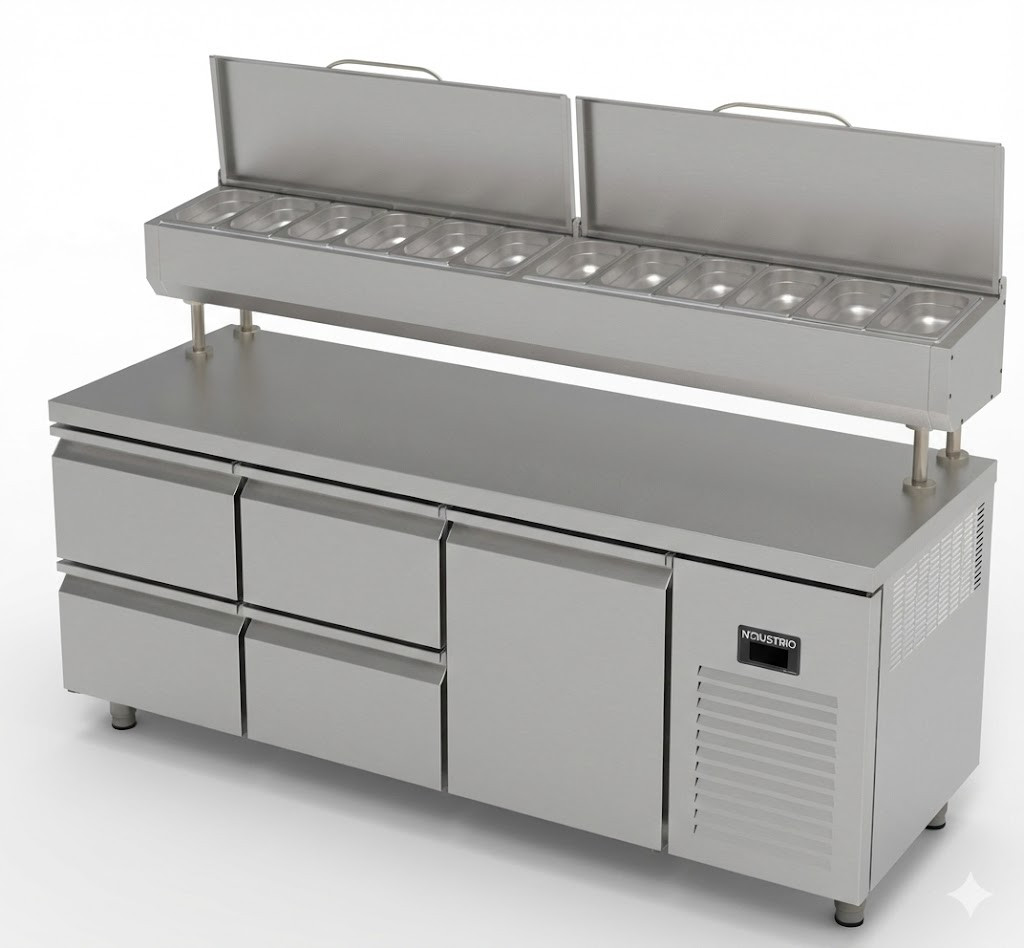 MUR-73-HL-4D Tezgah tip make-up buzdolabı -yüksek ayaklı , 4 çekmeceli + 1 kapılı