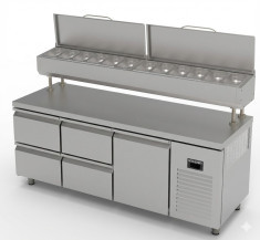 MUR-73-HL-4D Tezgah tip make-up buzdolabı -yüksek ayaklı , 4 çekmeceli + 1 kapılı